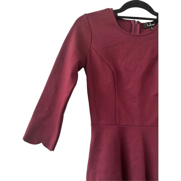 Lulus Cumulonimbus Clouds Skater Mini Dress Womens Burgundy Size Small - Picture 4 of 7